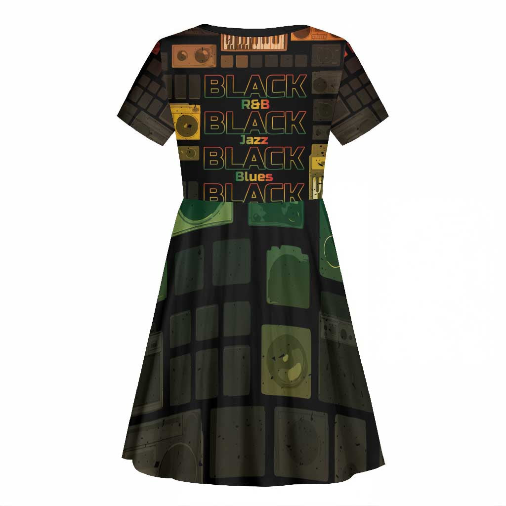Black Music Month Kid Short Sleeve Dress All Music Is Black Music - African Pride