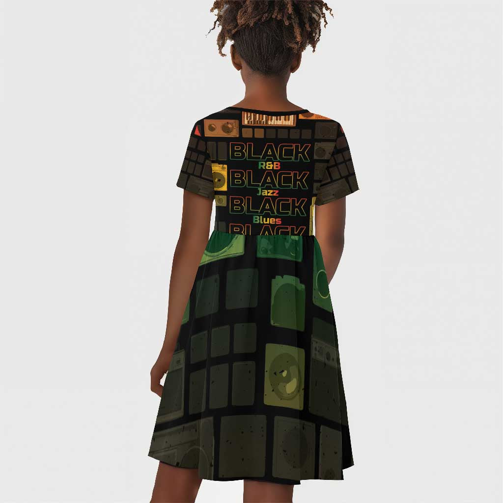 Black Music Month Kid Short Sleeve Dress All Music Is Black Music - African Pride