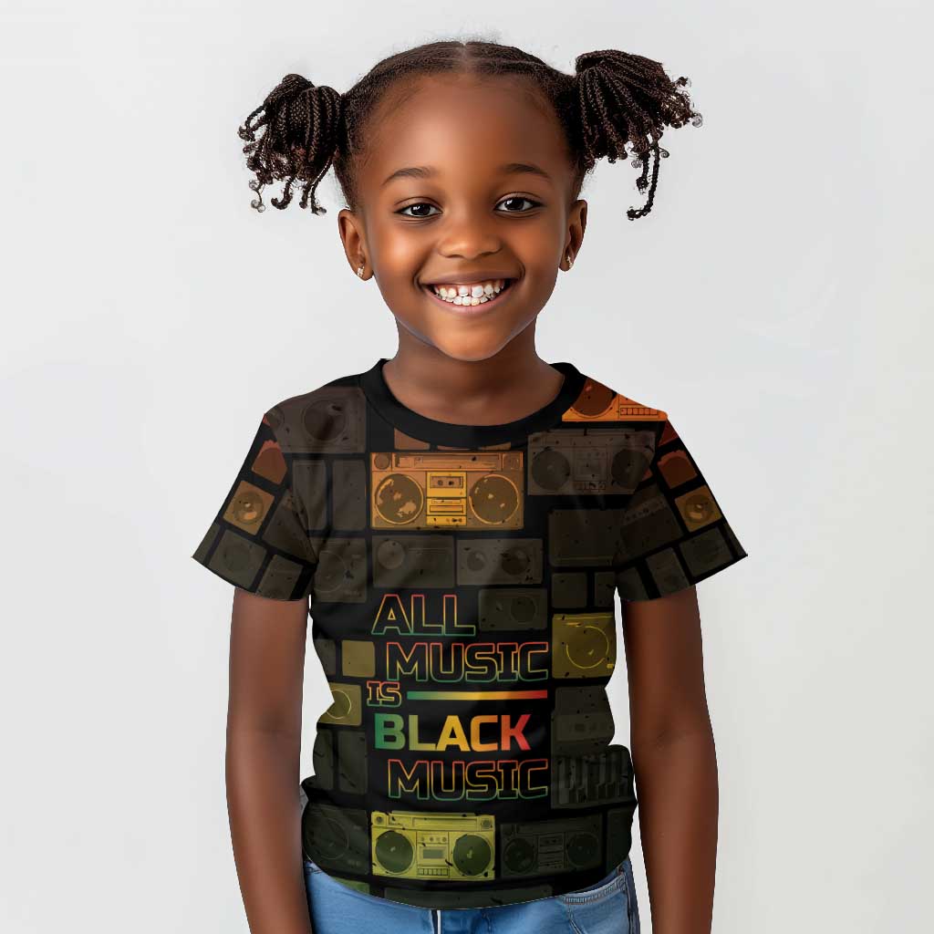 Black Music Month Kid T shirt All Music Is Black Music - African Pride