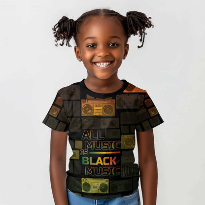 Black Music Month Kid T shirt All Music Is Black Music - African Pride