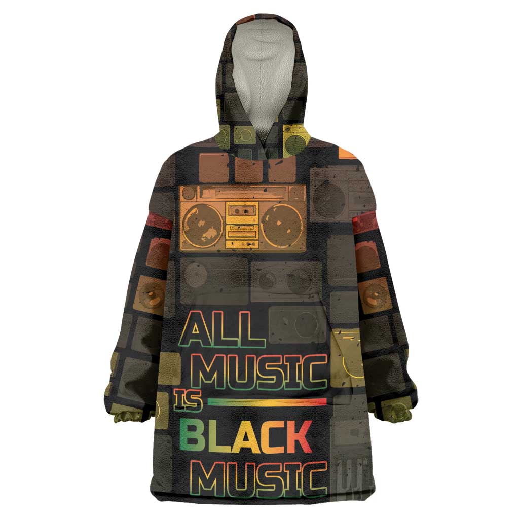 Black Music Month Kid Wearable Blanket Hoodie All Music Is Black Music - African Pride