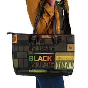 Black Music Month Leather Tote Bag All Music Is Black Music - African Pride