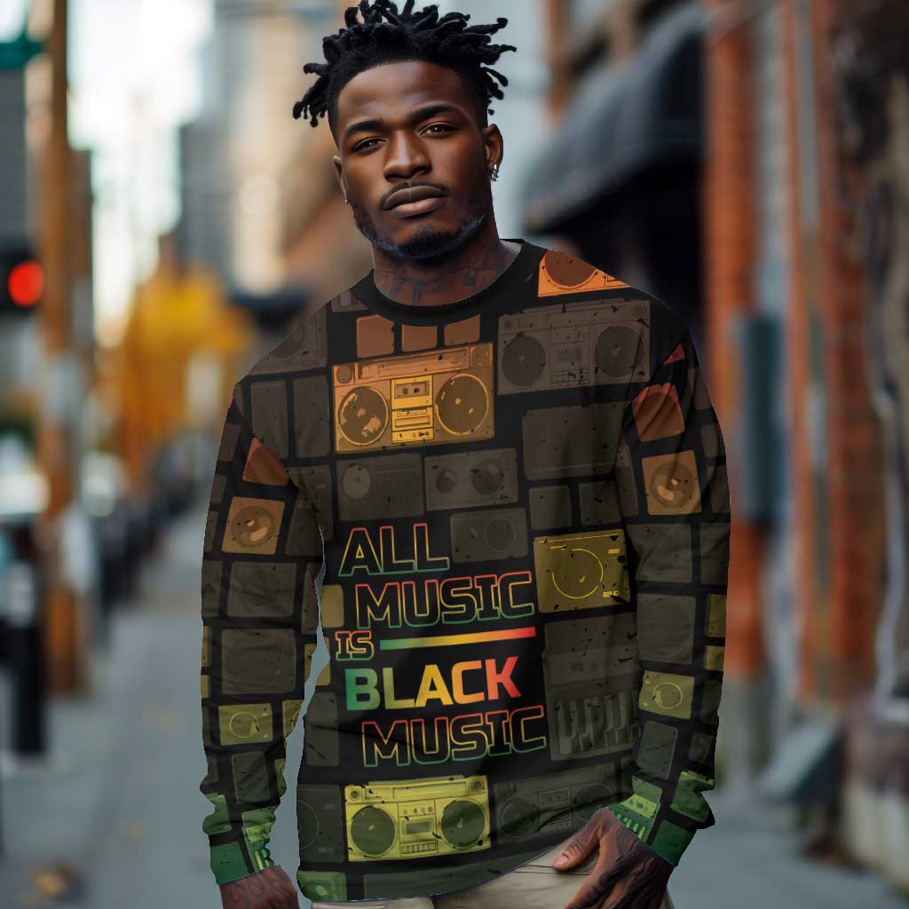 Black Music Month Long Sleeve Shirt All Music Is Black Music - African Pride