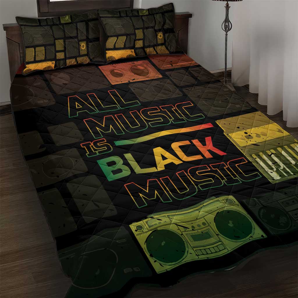 Black Music Month Quilt Bed Set All Music Is Black Music - African Pride