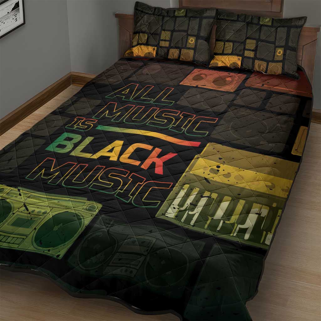 Black Music Month Quilt Bed Set All Music Is Black Music - African Pride