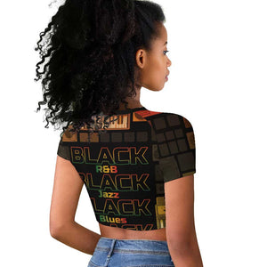 Black Music Month Raglan Cropped T shirt All Music Is Black Music - African Pride