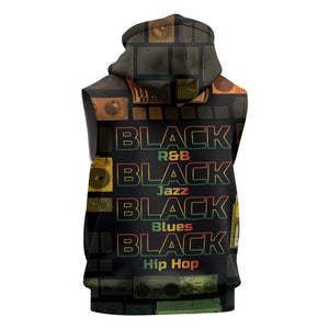 Black Music Month Sleeveless Zip Hoodie All Music Is Black Music - African Pride