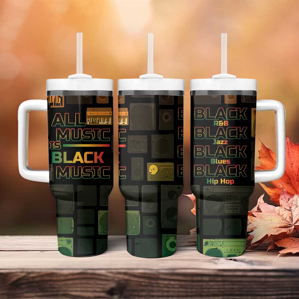 Black Music Month Tumbler With Handle All Music Is Black Music - African Pride