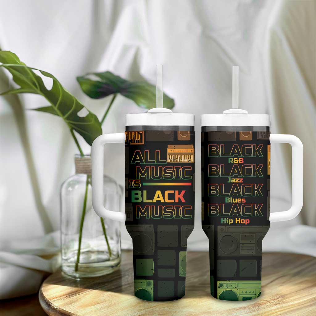 Black Music Month Tumbler With Handle All Music Is Black Music - African Pride