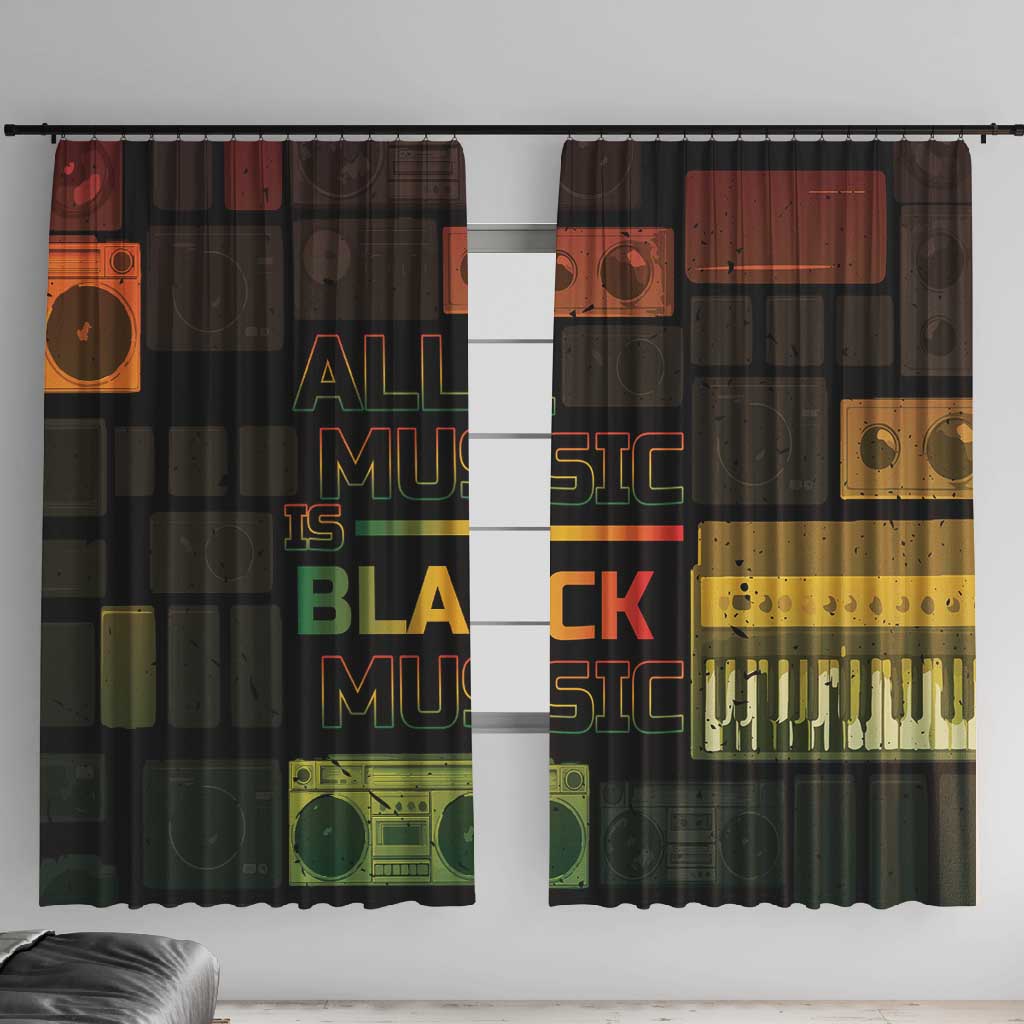 Black Music Month Window Curtain All Music Is Black Music - African Pride
