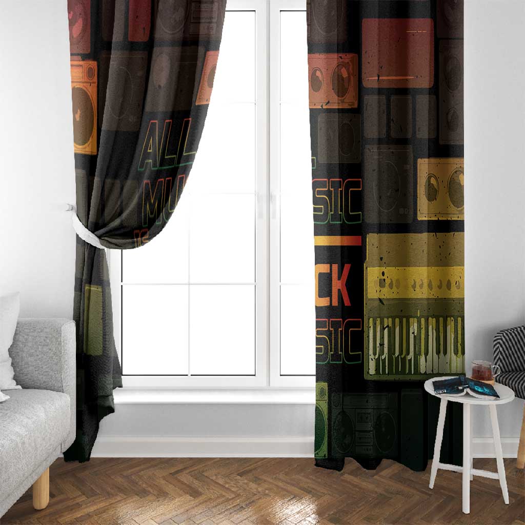 Black Music Month Window Curtain All Music Is Black Music - African Pride