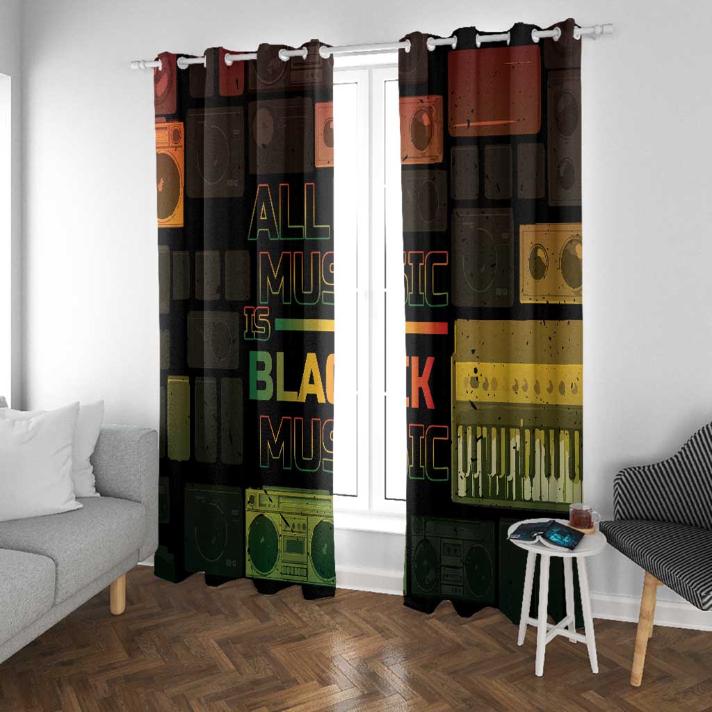 Black Music Month Window Curtain All Music Is Black Music - African Pride