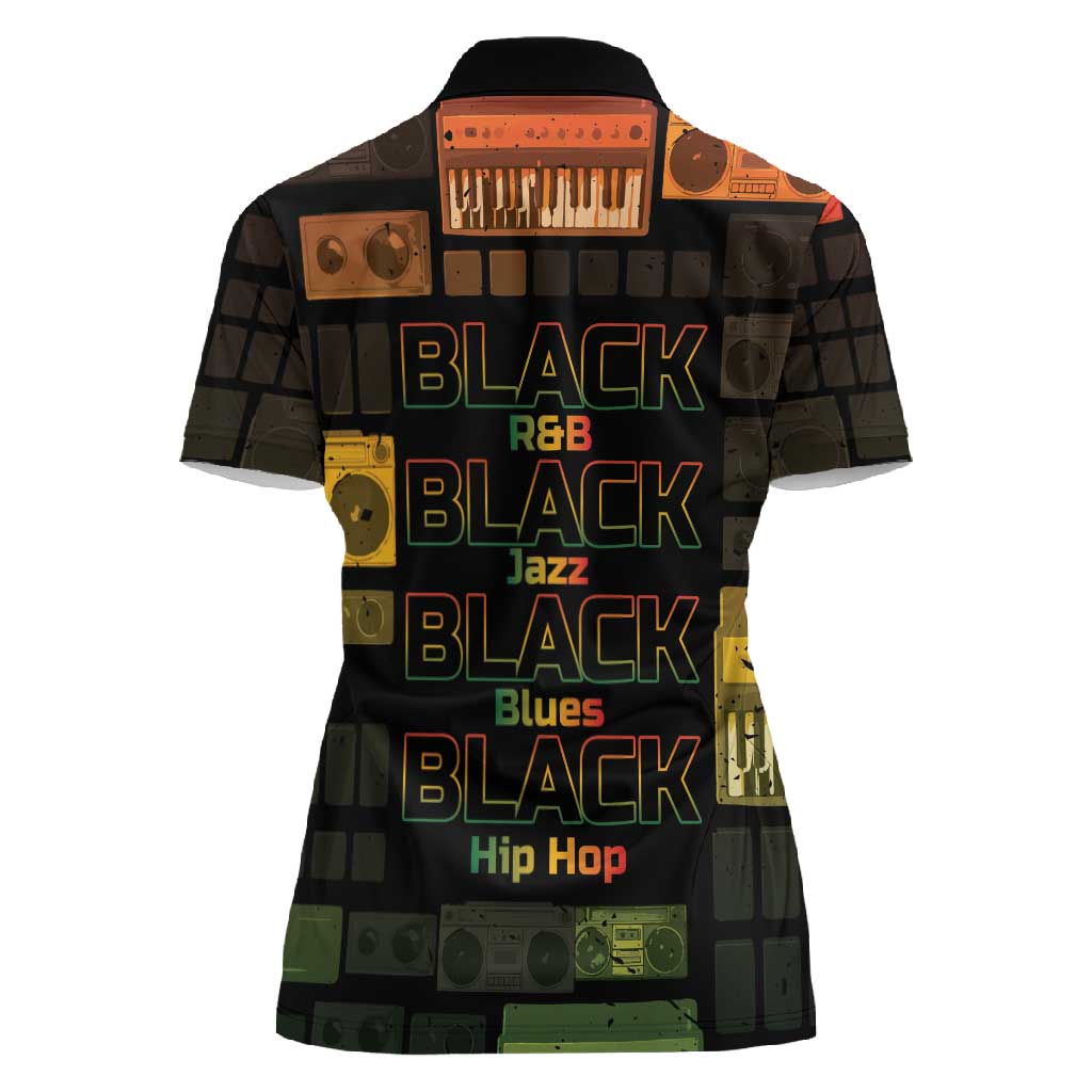 Black Music Month Women Polo Shirt All Music Is Black Music - African Pride