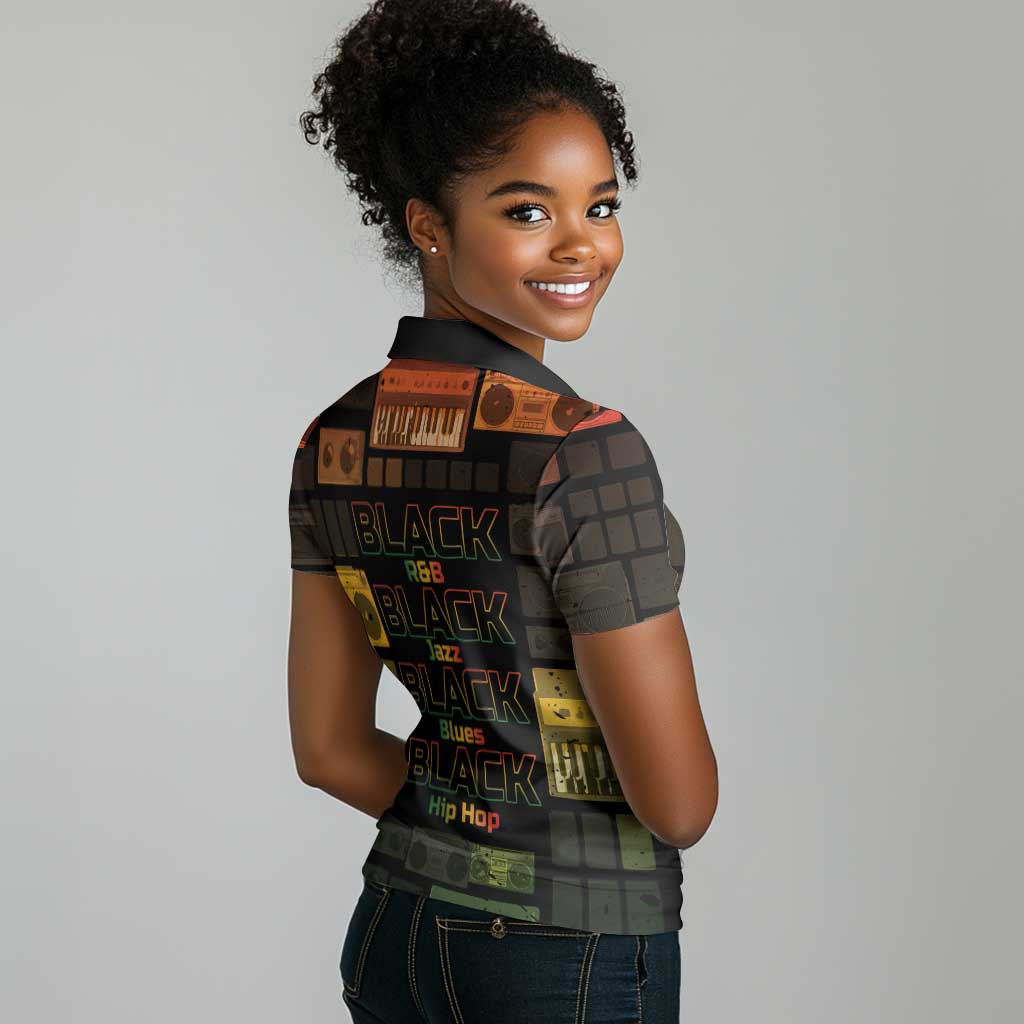 Black Music Month Women Polo Shirt All Music Is Black Music - African Pride
