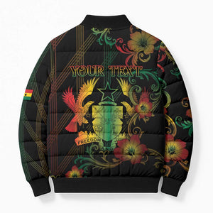 Personalized Ghana Bomber Puffer Jacket Eagle Of Freedom And Justice