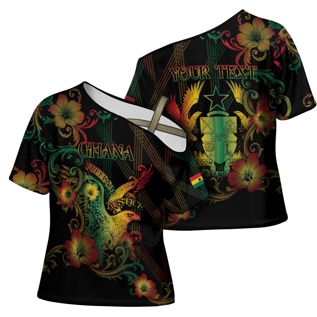 Personalized Ghana Cross Shoulder Shirt Eagle Of Freedom And Justice