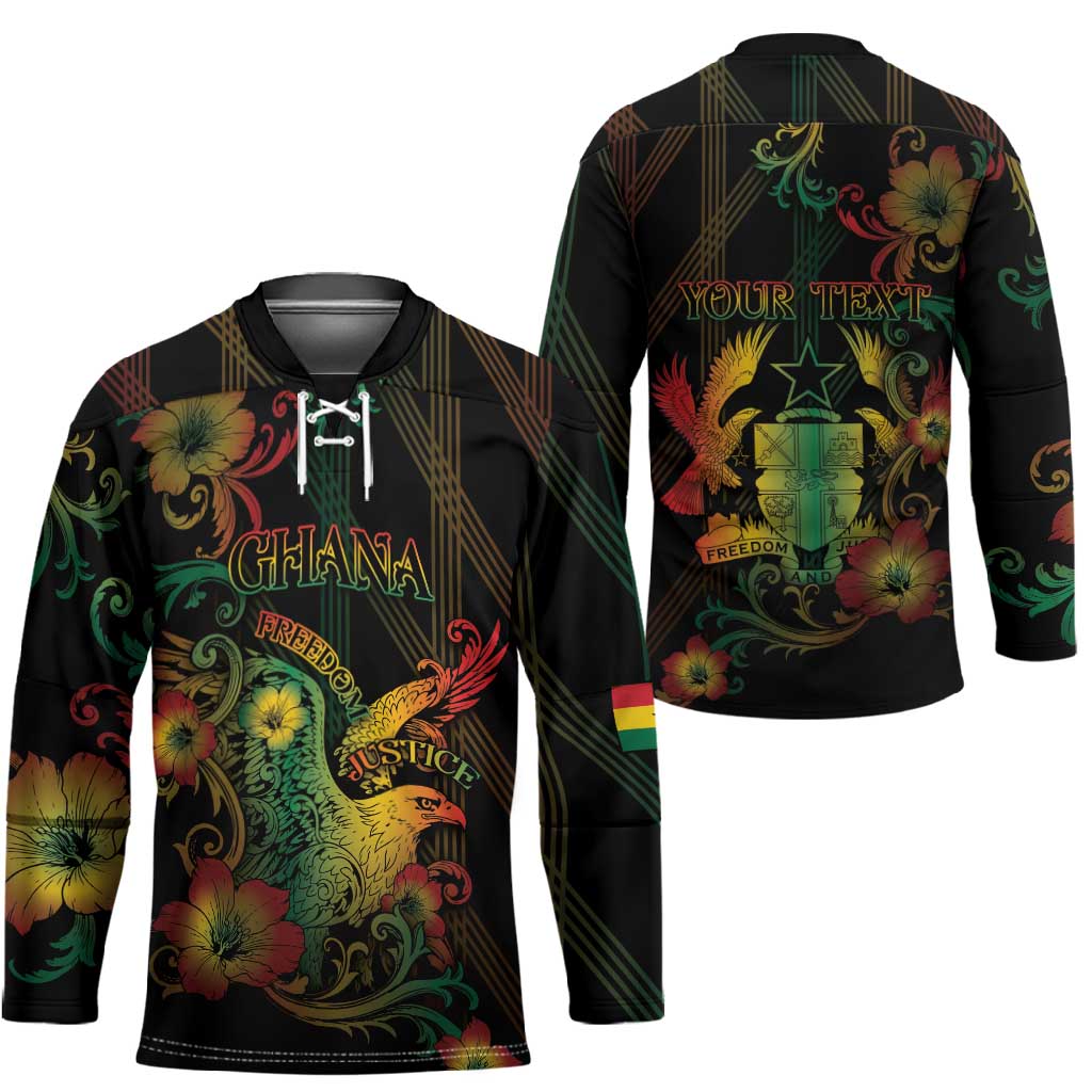Personalized Ghana Hockey Jersey Eagle Of Freedom And Justice