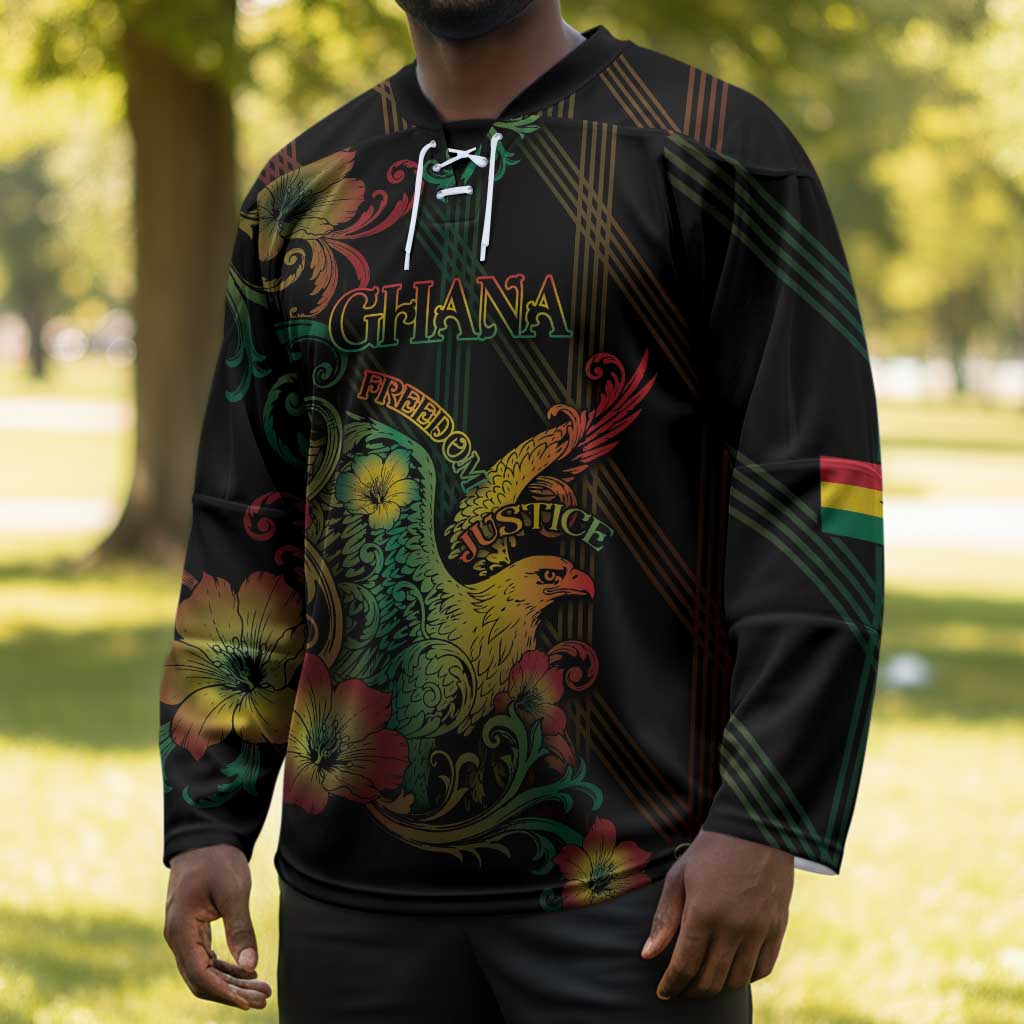 Personalized Ghana Hockey Jersey Eagle Of Freedom And Justice