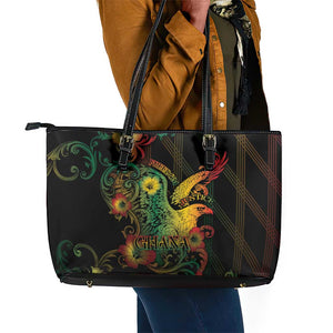 Ghana Leather Tote Bag Eagle Of Freedom And Justice