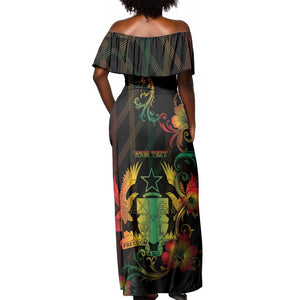 Personalized Ghana Off Shoulder Maxi Dress Eagle Of Freedom And Justice