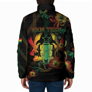 Personalized Ghana Padded Jacket Eagle Of Freedom And Justice