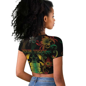Personalized Ghana Raglan Cropped T shirt Eagle Of Freedom And Justice