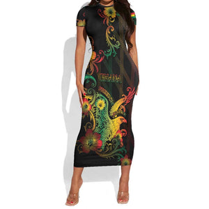 Personalized Ghana Short Sleeve Bodycon Dress Eagle Of Freedom And Justice