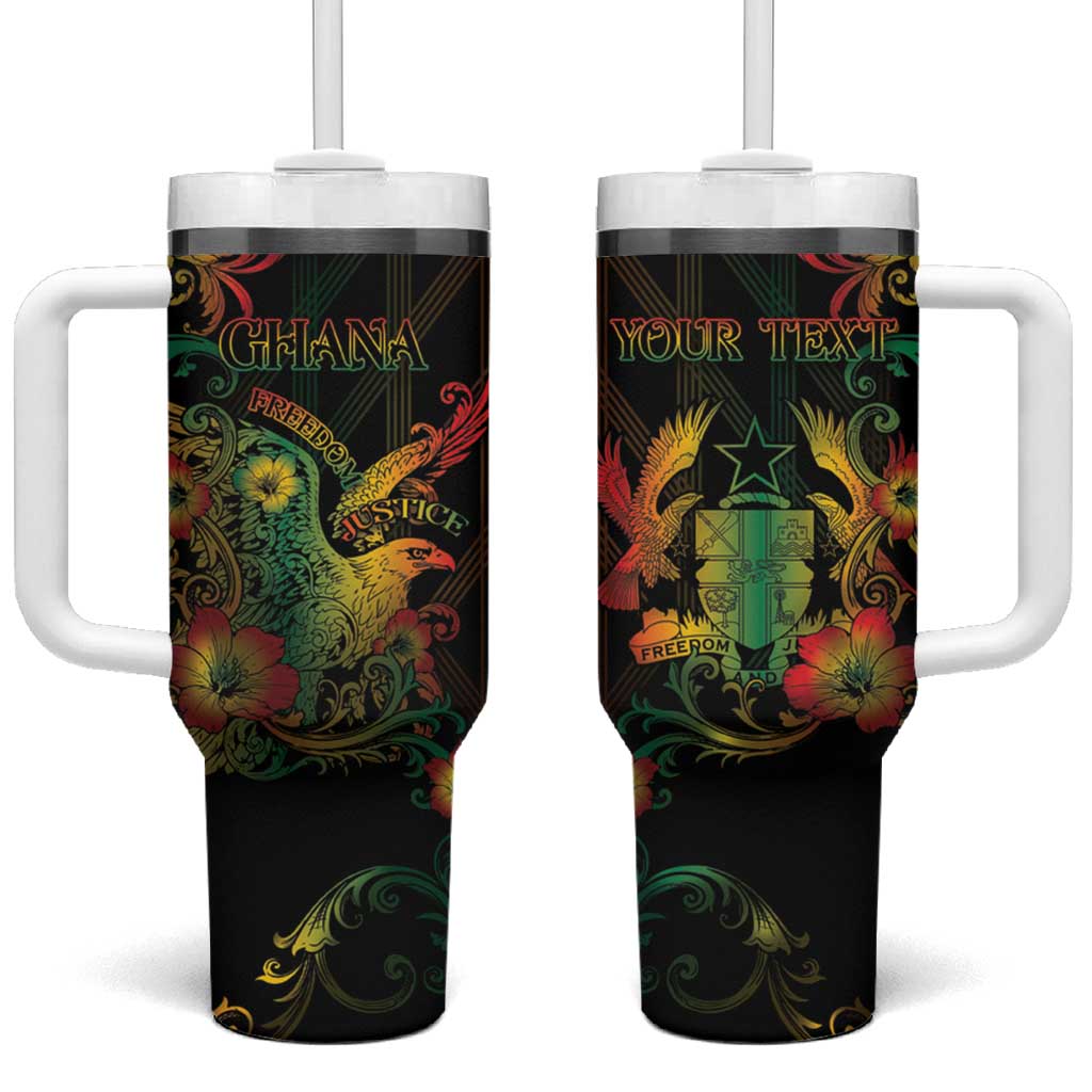 Personalized Ghana Tumbler With Handle Eagle Of Freedom And Justice