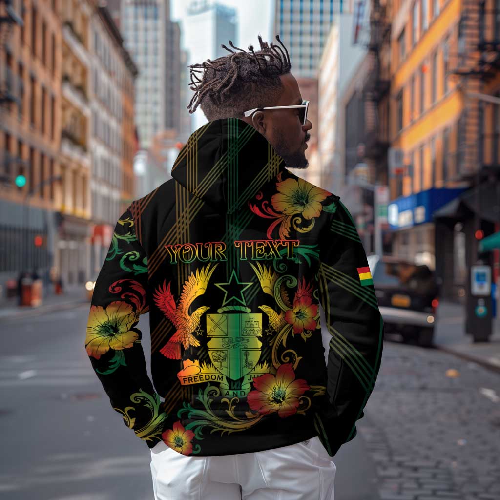 Personalized Ghana Zip Hoodie Eagle Of Freedom And Justice