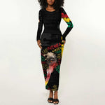 Personalized Guinea Long Sleeve Bodycon Dress Elephant Soul African