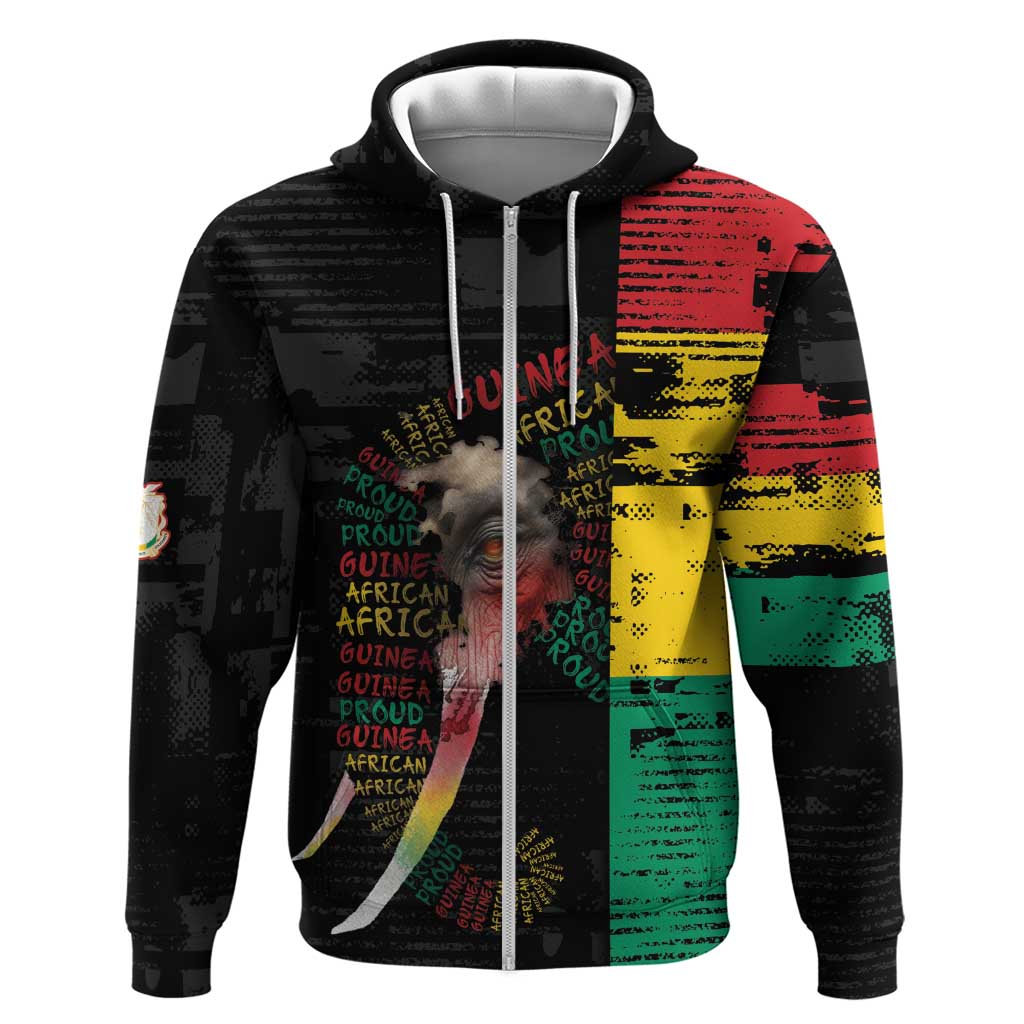 Personalized Guinea Zip Hoodie Elephant Soul African