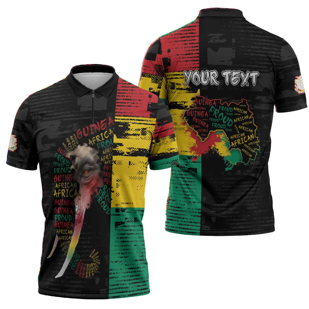 Personalized Guinea Zipper Polo Shirt Elephant Soul African