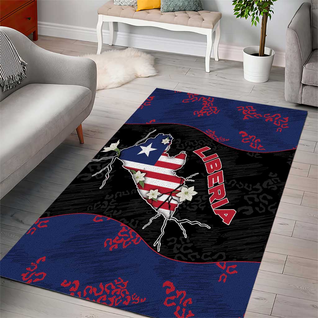 Liberia Rugs Liberia Area Rug Map With Pepper Flowers Scratch Texture by African Pride
