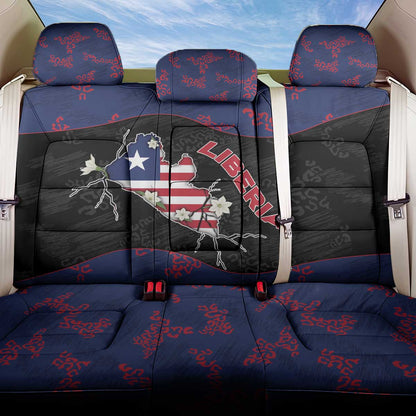 Liberia Back Car Seat Cover Map With Pepper Flowers Scratch Texture