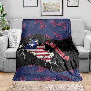 Liberia Blanket Map With Pepper Flowers Scratch Texture