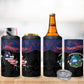 Personalized Liberia 4 in 1 Can Cooler Tumbler Map With Pepper Flowers Scratch Texture