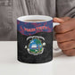 Personalized Liberia Ceramic Mug Map With Pepper Flowers Scratch Texture