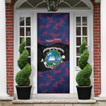 Personalized Liberia Door Cover Map With Pepper Flowers Scratch Texture