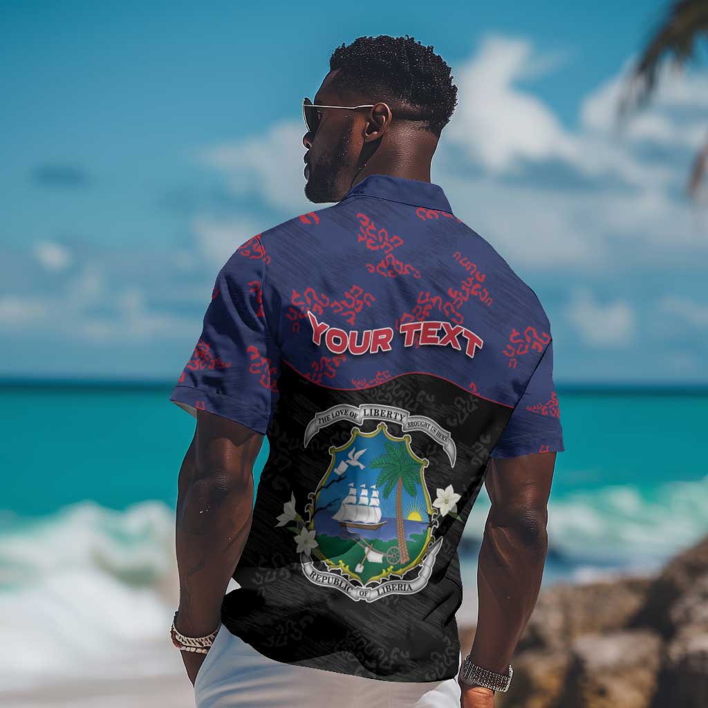 Personalized Liberia Hawaiian Shirt Map With Pepper Flowers Scratch Texture