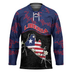 Personalized Liberia Hockey Jersey Map With Pepper Flowers Scratch Texture