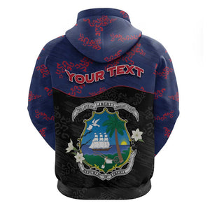 Personalized Liberia Hoodie Map With Pepper Flowers Scratch Texture