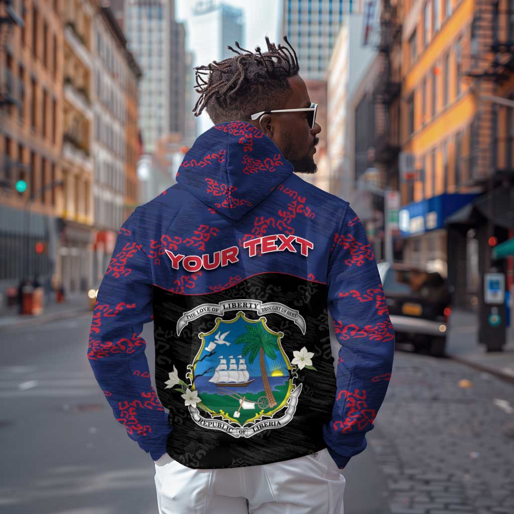 Personalized Liberia Hoodie Map With Pepper Flowers Scratch Texture