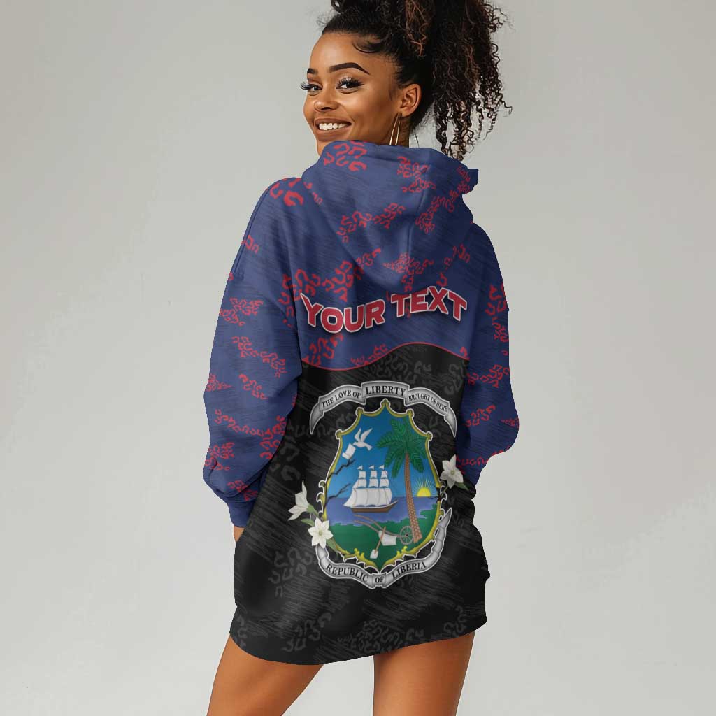 Personalized Liberia Hoodie Dress Map With Pepper Flowers Scratch Texture