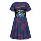 Personalized Liberia Kid Short Sleeve Dress Map With Pepper Flowers Scratch Texture