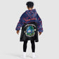 Personalized Liberia Kid Wearable Blanket Hoodie Map With Pepper Flowers Scratch Texture