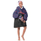 Personalized Liberia Kid Wearable Blanket Hoodie Map With Pepper Flowers Scratch Texture
