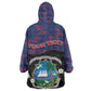 Personalized Liberia Kid Wearable Blanket Hoodie Map With Pepper Flowers Scratch Texture