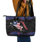 Liberia Leather Tote Bag Map With Pepper Flowers Scratch Texture