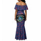 Personalized Liberia Mermaid Dress Map With Pepper Flowers Scratch Texture
