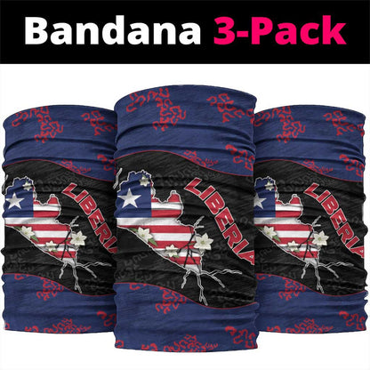Liberia Neck Gaiter Map With Pepper Flowers Scratch Texture